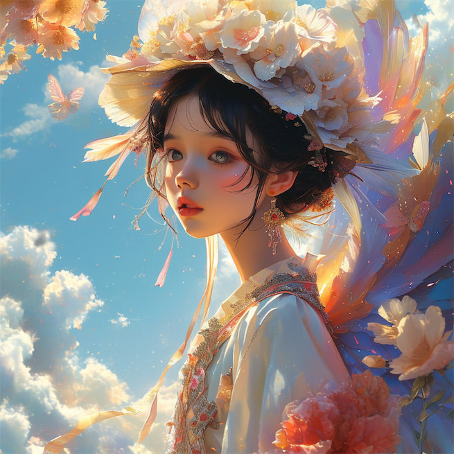 我欲穿花寻路，直入白云深处，浩气展虹霓。 Poster